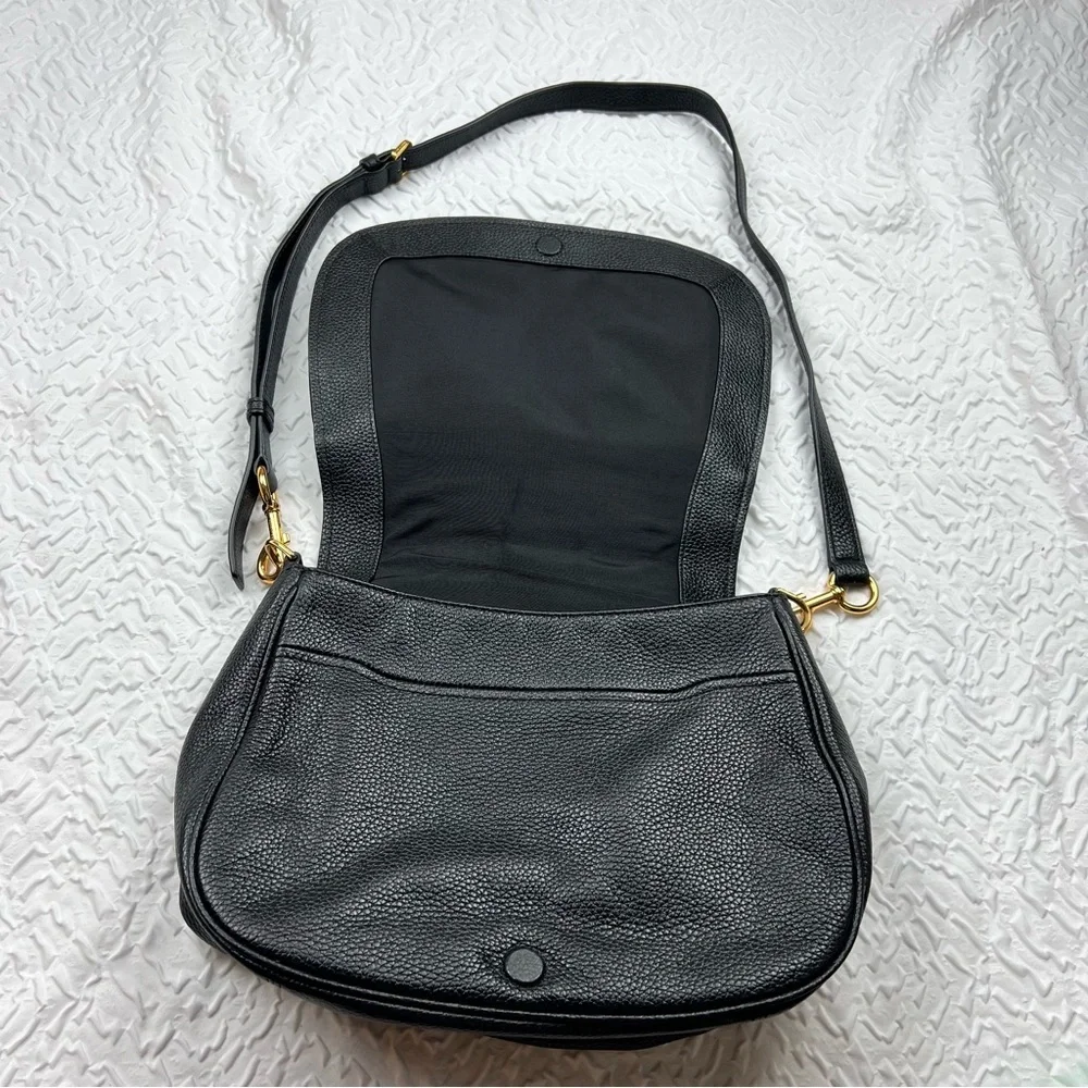 Marc Jacobs Empire City Messenger Leather Crossbody Bag Black